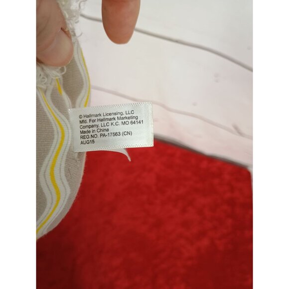 Hallmark 12" Precious Lamb Cross Stuffed Animal Plush Gray Yellow Chevron - Picture 6 of 7